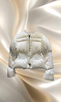 ARABELLA | Threat Waist Puff Coat - White