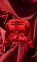ARABELLA | Thread Waist Puff Coat - Red