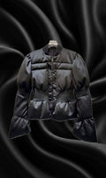 ARABELLA | Thread Waist Puff Coat - Black