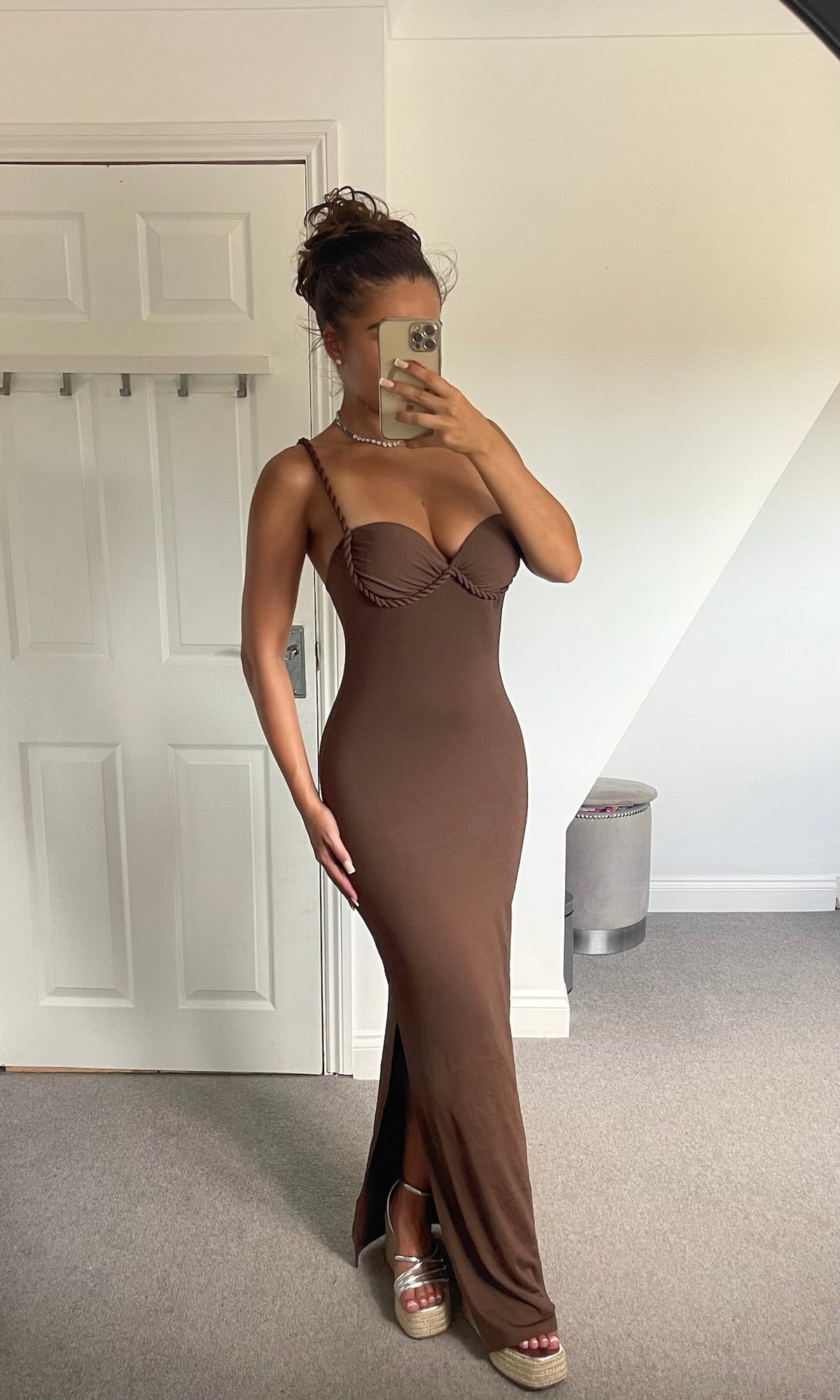 ADELE | Rope Detail Maxi Dress - Chocolate