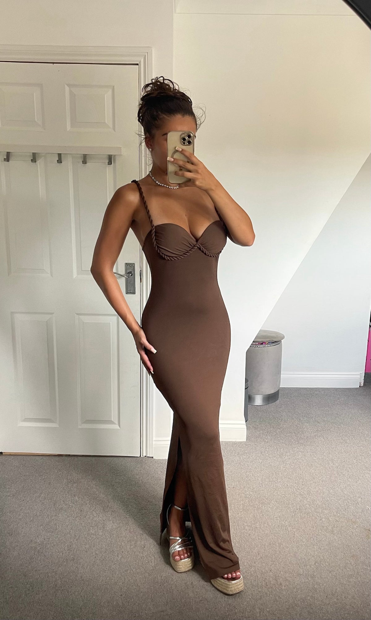 ADELE | Rope Detail Maxi Dress - Chocolate