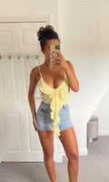 ORLA | Ruffle Low Cut Bodysuit - Lemon